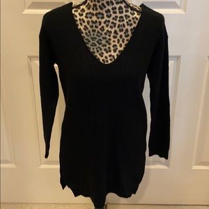 Black v-neck sweater